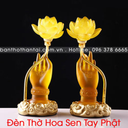 Đèn Thờ Hoa Sen Bàn Tay Phật 